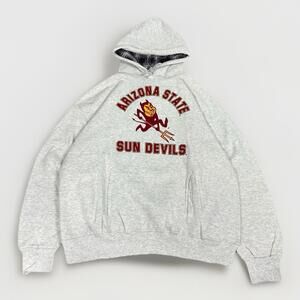 Vintage 90s Arizona State Sun Devils Hoodie Sweatshirt Nutmeg Men XL Plaid Lined